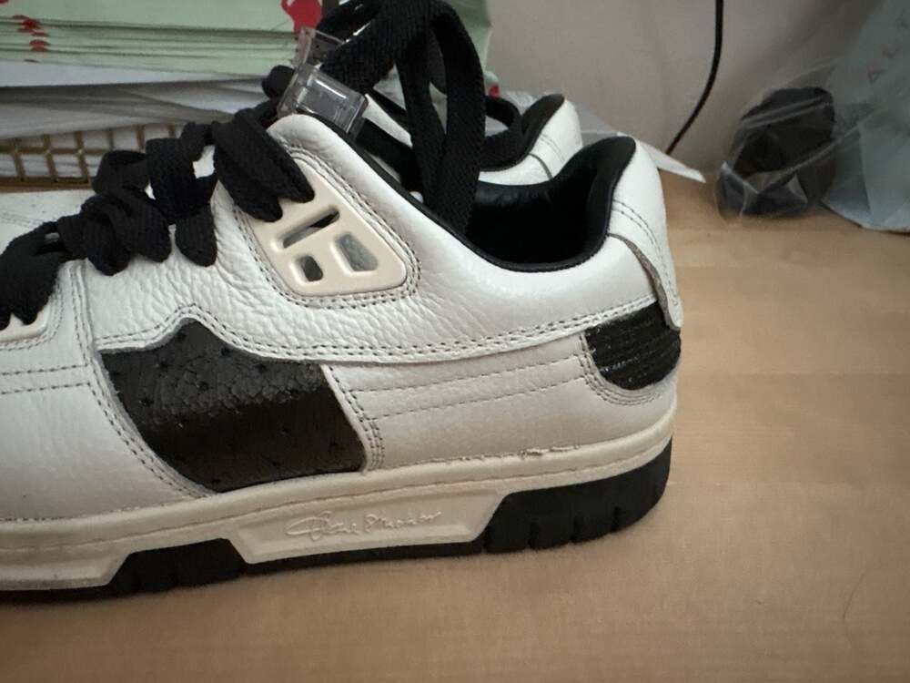 Acne Studios 08STHLM Low White Black Sneakers - Picture 4 of 14